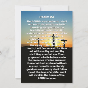 Three Crosses Psalm 23 Sunset Celebration of Life Invitation