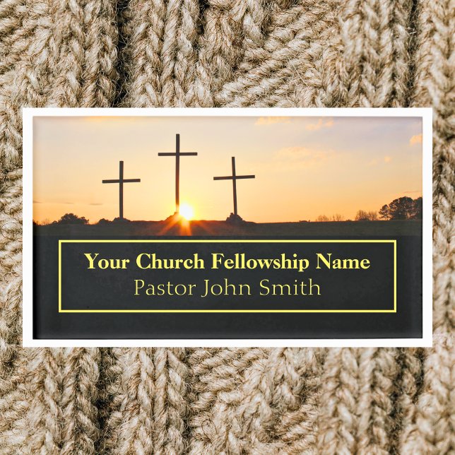 Three Crosses Sunrise Church Pastor  Name Tag (Creator Uploaded)