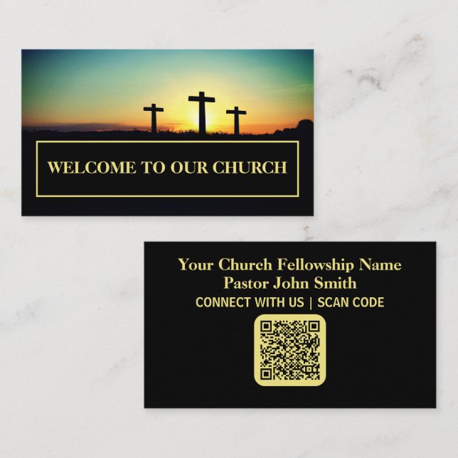 Three Crosses Sunset Church Connection Card (Front/Back)