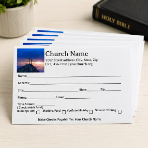 Three Crosses Sunset Church Tithe Offering Envelope