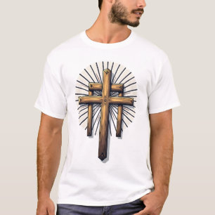 Three Crosses Vintage Engraving Faith Tee (1)