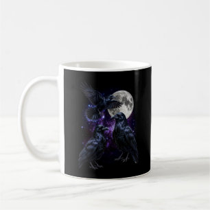 Three Crow Moon Gothic Cosmic Space Retro Graphic Coffee Mug