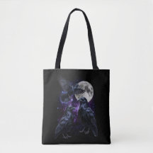 Three Crow Moon Gothic Cosmic Space Retro Graphic