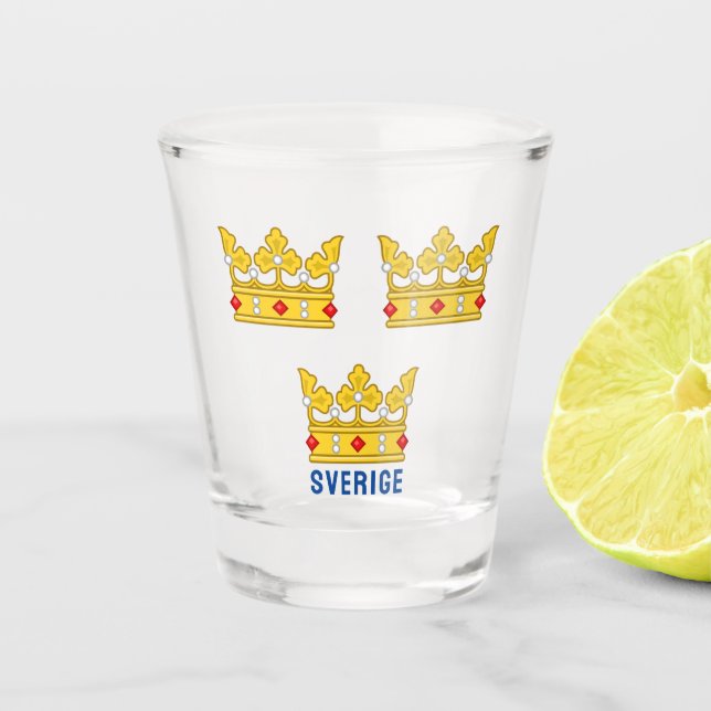 Three Crowns of Sweden Shot Glass (Front)