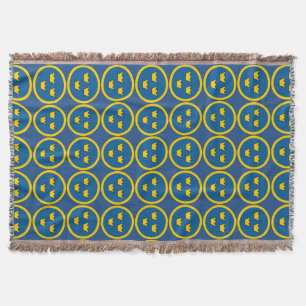 Three Crowns Swedish Crest Scandinavian Emblem Throw Blanket