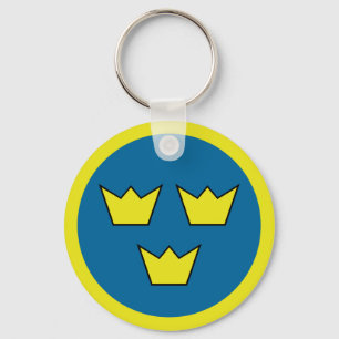 Three Crowns Swedish Insignia Key Ring