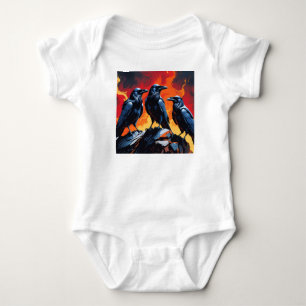 Three Crows Baby Bodysuit