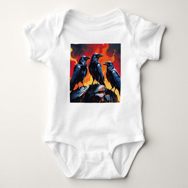 Three Crows Baby Bodysuit (Front)