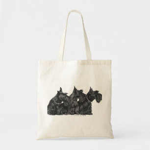 Three Curious Scottish Terriers Tote Bag