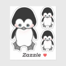 Three Cute Baby Penguins