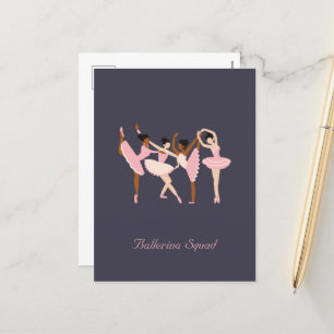 Three Cute Ballerinas Holiday Postcard
