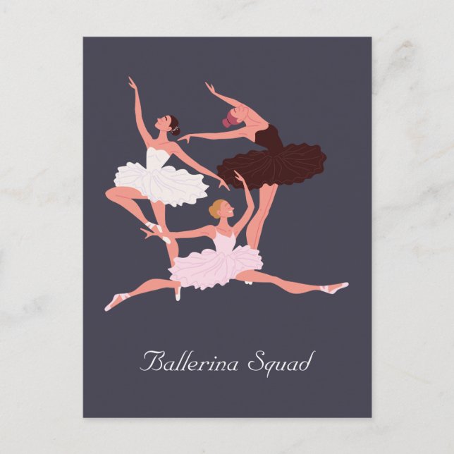 Three Cute Ballerinas  Postcard (Front)