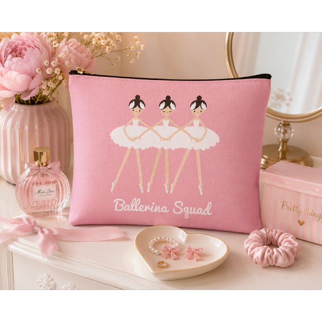 Three Cute Ballerinas , White Dresses Accessory Pouch (Creator Uploaded)