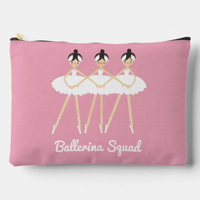 Three Cute Ballerinas , White Dresses Accessory Pouch (Front)
