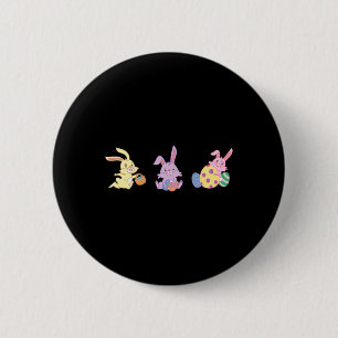 Three Cute Bunnies Carrying Easter Byskets For Kid 6 Cm Round Badge