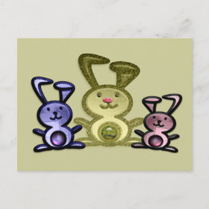 Three Cute Bunnies Postcard