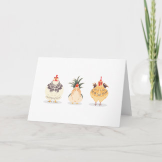 Three Cute Chickens Card