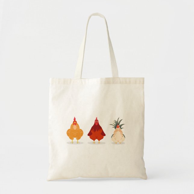 Three Cute Chickens Tote Bag (Front)