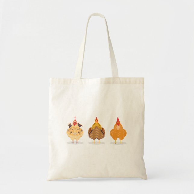 Three Cute Chickens Tote Bag (Front)