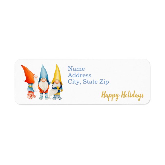 Three Cute Christmas Elves, Happy Holidays (Front)