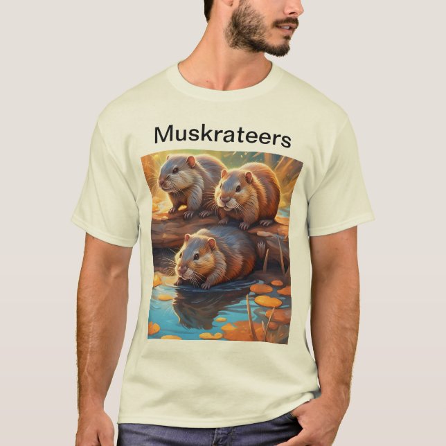Three cute muskrats form the Muskrateers T-Shirt (Front)