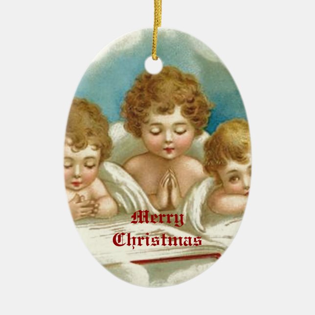 Three cute praying angels ornaments (Front)