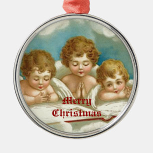 Three cute praying angels ornaments