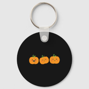 Three cute pumpkins for kids halloween and fall se key ring