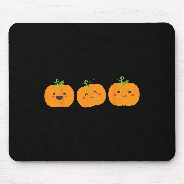 Three cute pumpkins for kids halloween and fall se mouse pad (Front)