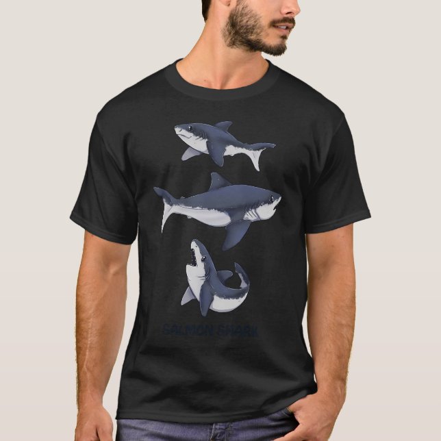 Three cute Salmon sharks T-Shirt (Front)