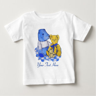 three cute teddies on picnic cloth baby T-Shirt