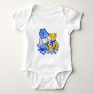 three cute teddy bears picnic cute picture baby bodysuit