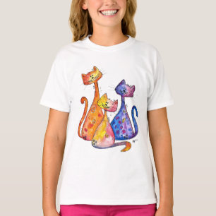 Three Cute Whimsical Cats T-Shirt