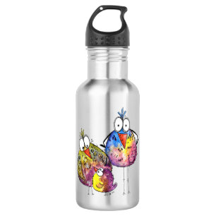 Three Cute Whimsical Colorful Birds 532 Ml Water Bottle
