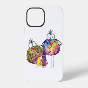 Three Cute Whimsical Colourful Birds iPhone 12 Case
