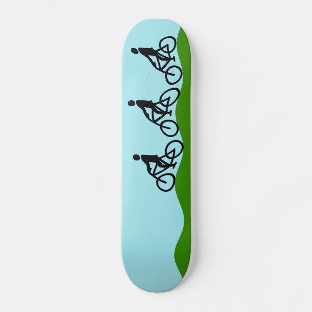 Three cyclists skateboard (Front)