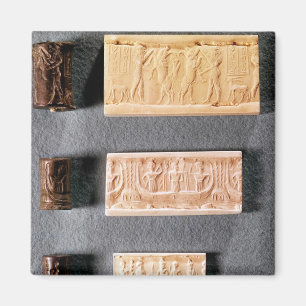 Three cylinder seals with impressions, magnet