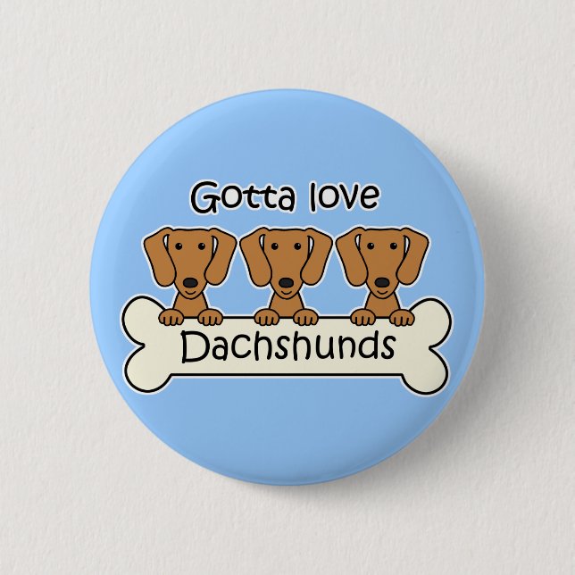 Three Dachshunds 6 Cm Round Badge (Front)