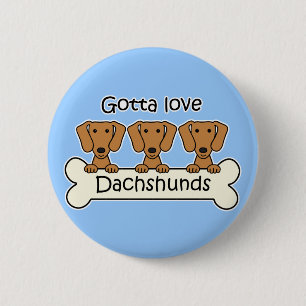 Three Dachshunds 6 Cm Round Badge