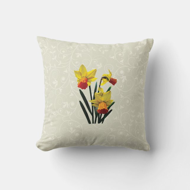 Three Daffodils Cushion (Front)