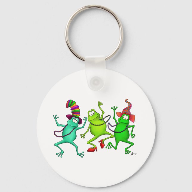 Three Dancing Frogs Key Ring (Front)