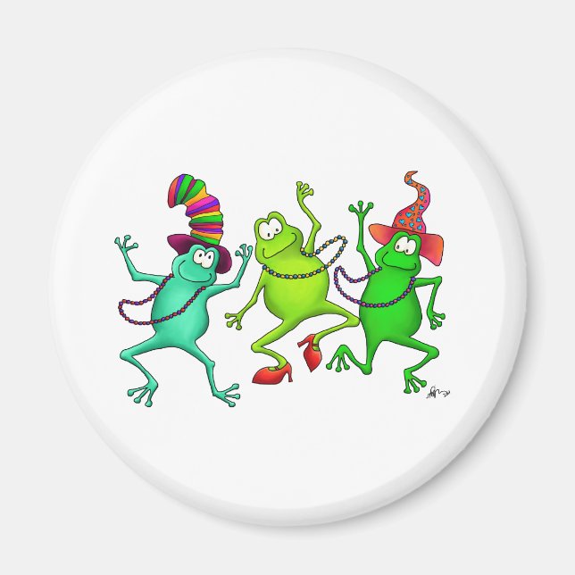 Three Dancing Frogs Magnet (Front)
