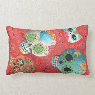 Three Day of The Dead Skulls Lumbar Cushion