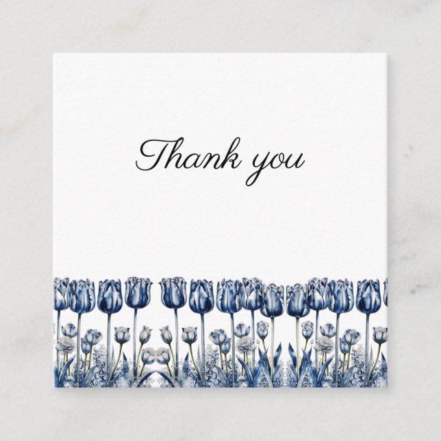 Three Delft Blue Tulips Enclosure Card (Front)