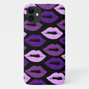 Three Different Purple Lip Shades Pattern Case-Mate iPhone Case