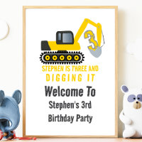 Three & Digging it  3rd Birthday Party Welcome 
