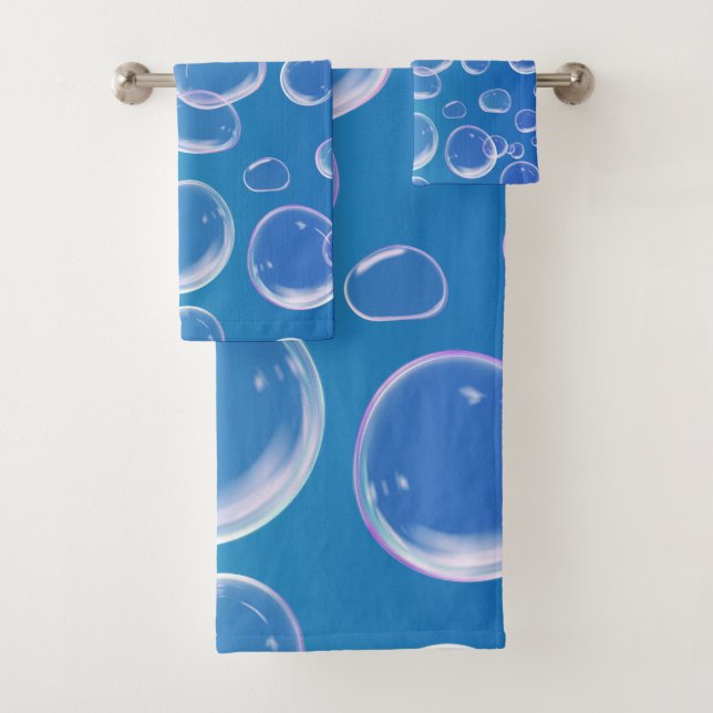 Three-Dimensional Colourful Bubbles  Bath Towel Set (Insitu)