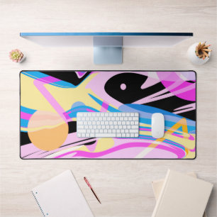 Three Dimensional Geometric Abstract Painting Desk Mat
