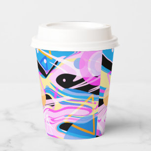 Three Dimensional Geometric Abstract Painting Paper Cups