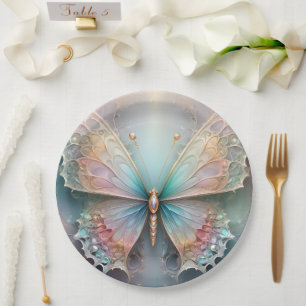 Three Dimensional Pastel Butterfly, Paper Plate